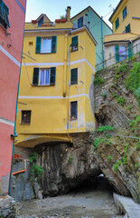 View of houses in the Cinque Terre region of Italy.