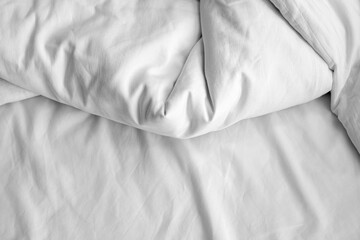 Closeup view of crumpled soft bedding