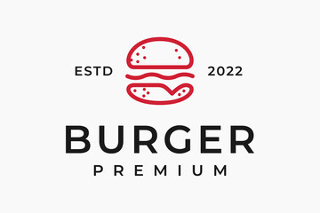 abstract icon burger logo premium - obrazy, fototapety, plakaty
