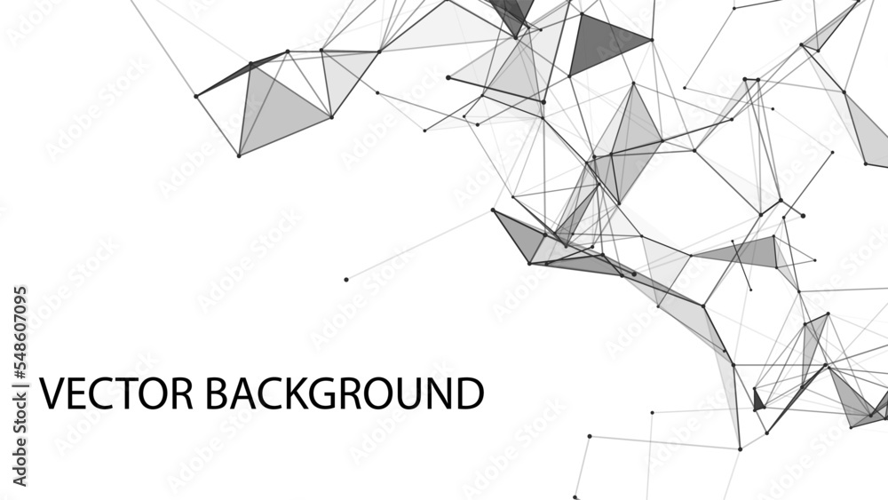 Poster network connection technology. abstract white background with points, lines and triangles. big data 