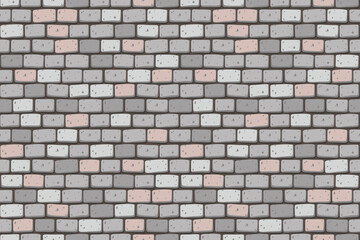 medieval grey color brick wall front view