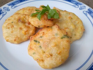 Corn Bakwan is traditional food from indonesia so delicious