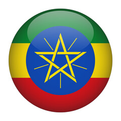 Ethiopia 3D Rounded Flag with Transparent Background