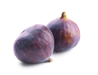 Ripe figs isolated on white background