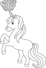 funny unicorn coloring page for kids