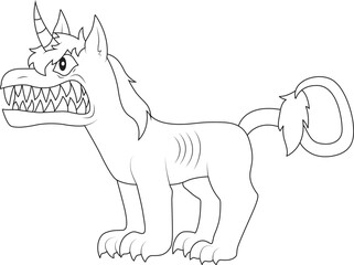 Fototapeta premium funny unicorn coloring page for kids