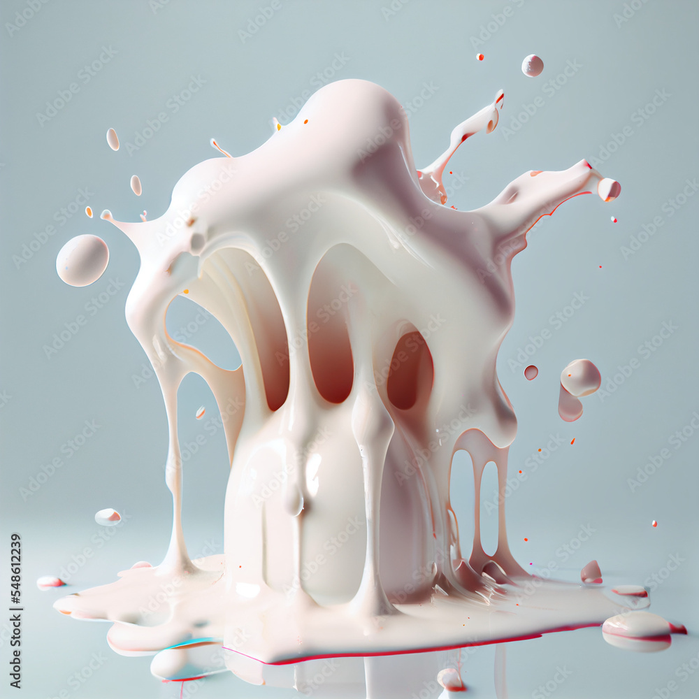 Wall mural milk splash isolated