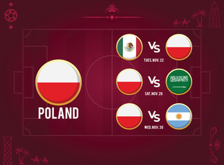 All Match Schedules of World Championship for Poland Soccer Team with Time and Date
