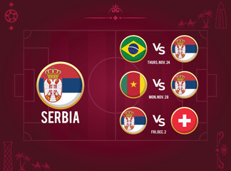All Match Schedules of World Championship for Serbia Soccer Team with Time and Date