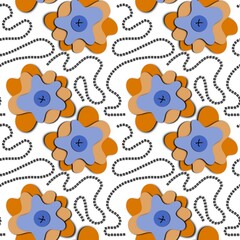 Floral seamless flower pattern for wrapping and linens and fabrics and clothes print and kids and kitchen textiles