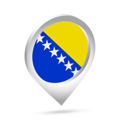 Bosnia and Herzegovina flag 3d pin icon