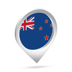 New Zealand flag 3d pin icon