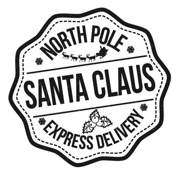 Santa Claus express delivery grunge rubber stamp
