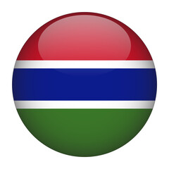 Gambia 3D Rounded Flag with Transparent Background