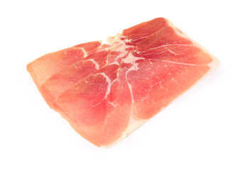 Sliced tasty ham on white background