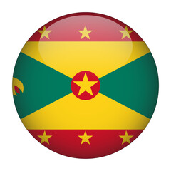 Grenada 3D Rounded Flag with Transparent Background - obrazy, fototapety, plakaty