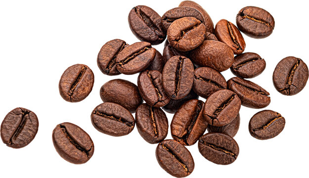 Roasted coffee beans isolated