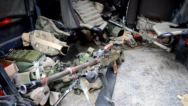Military equipment. Public exhibition of military equipment,