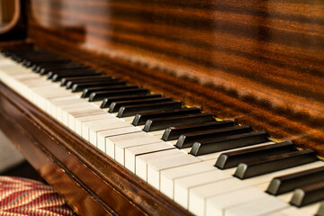 piano keys close up