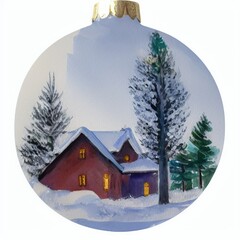 AI-generated Image Of A Hand Painted Glass Christmas Bauble