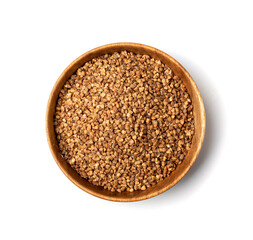 Raw Buckwheat Pile Isolated, Dry Buck Wheat Grains, Russian Kasha Heap, Uncooked Buckwheat Cut Out
