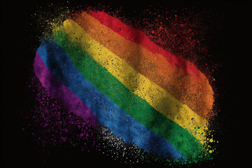Glittery rainbow flag illustration, LGBTQ+ pride