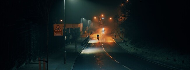 Illuminated Street Ride At Night