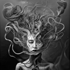 Fototapeta premium Midjourney abstract render of a mental disorder