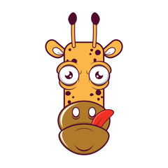 giraffe playful face cartoon cute