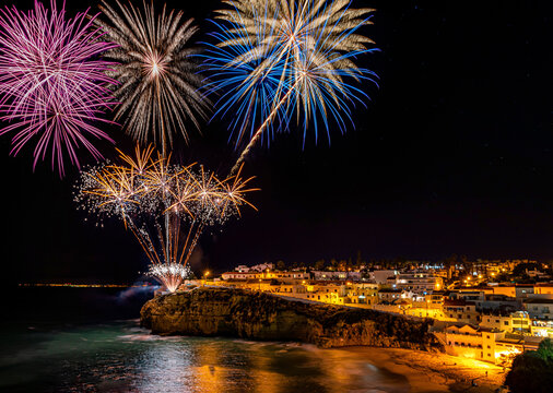 Fireworks At Carvoeiro, Algarve Portugal