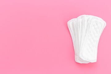 White pad. Menstruation period and daily hygiene concept