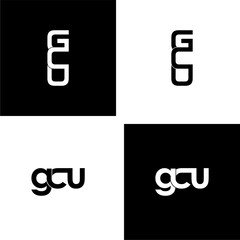 gcu letter initial monogram logo design set