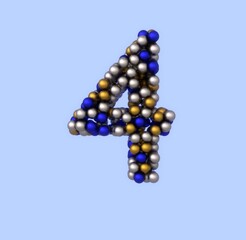 Holiday Ornament Font - Number 4