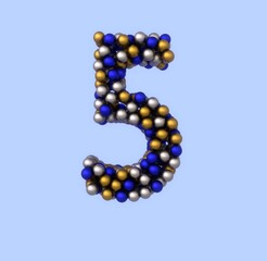 Holiday Ornament Font - Number 5