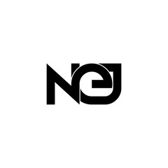 nej letter initial monogram logo design
