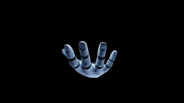 Robot Hand Opening. A Robot opening hand depicting AI for help. Alpha included.
