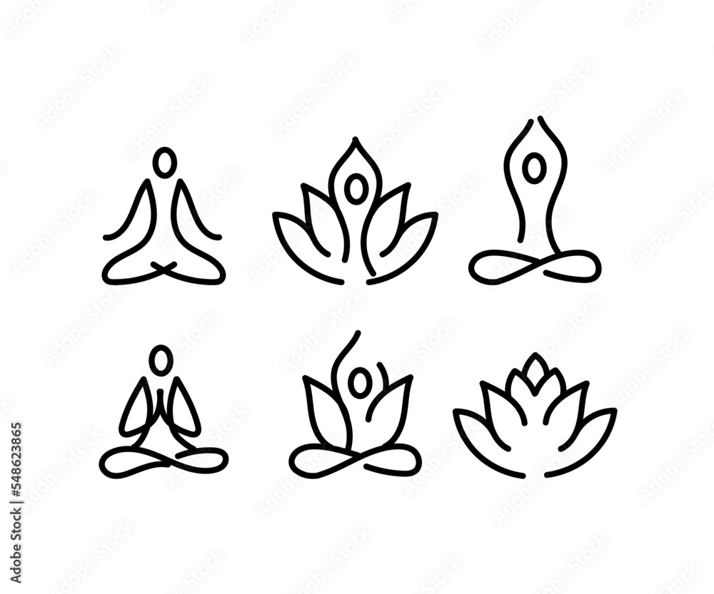 Canvas Prints yoga icon ,logo, vector pack