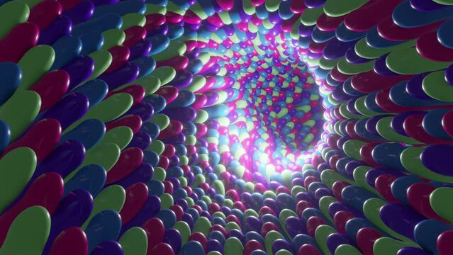 Colorful baloon tunnel 3d animation