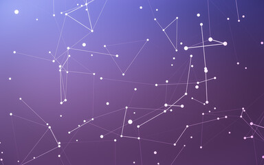 Fototapeta premium Abstract background. Molecules technology with polygonal shapes, connecting dots and lines. Connection structure. Big data visualization.
