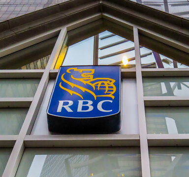 Nov 23, 2022. Calgary, Alberta, Canada. A Royal Bank Of Canada Or Know As RBC Building Sign.