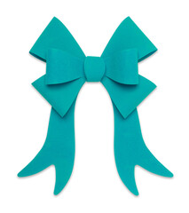 Transparent PNG Beautiful Teal Bow and Ribbon.