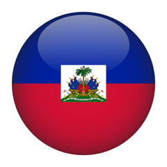 Naklejka premium Haiti 3D Rounded Flag with Transparent Background