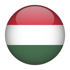 Hungary 3D Rounded Flag with Transparent Background