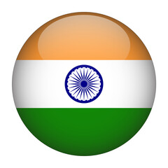 India 3D Rounded Flag with Transparent Background