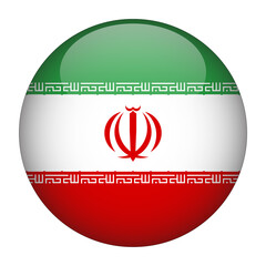 Iran 3D Rounded Flag with Transparent Background