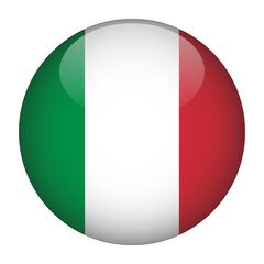 Italy 3D Rounded Flag with Transparent Background