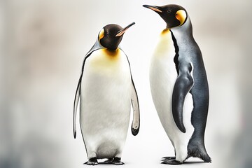Two Penguins On White