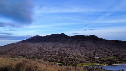 grandfather mountain under clouds