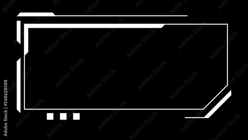 Poster Cyberpunk retro futuristic HUD animation for live streaming display overlay and copy space in neon light color