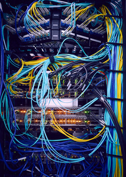 Network cables in server room